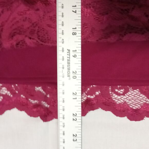 Garnet Hill Women's size 4 Raspberry Color Lace Pencil Skirt Wine Red - CUTE! - Picture 6 of 9